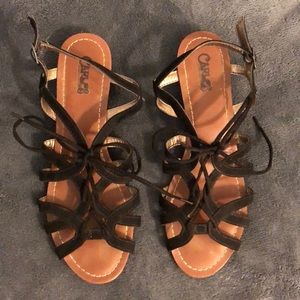 Carlos Santana black lace up sandals